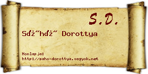 Sáhó Dorottya névjegykártya
